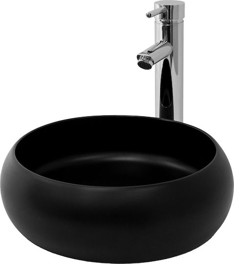 ML-Design Aufgesetztes Waschbecken Keramik 35x35x30cm Schwarz