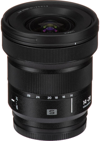 Panasonic Full Frame Φωτογραφικός Φακός Lumix 14-28mm f/4-5.6 Macro / Wide Angle Zoom για Leica L Mount Μαύρος
