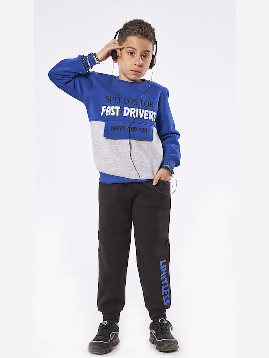 Hashtag Kids Sweatpants Set Blue 2pcs