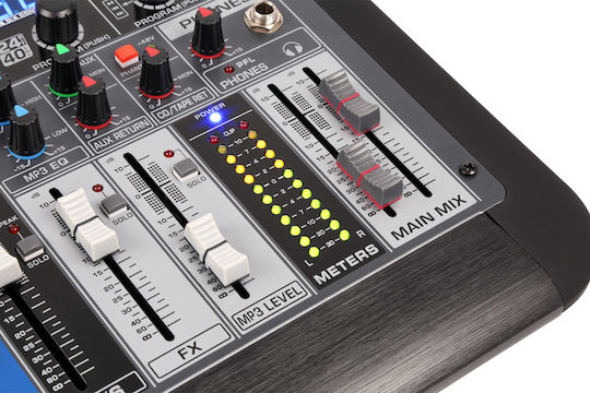 Power Dynamics PDM-S604 172.620 Consolă Analogică Mixer Audio și Console 6.0 Canale cu Putere Fantomă & 2 Intrări XLR & Bluetooth
