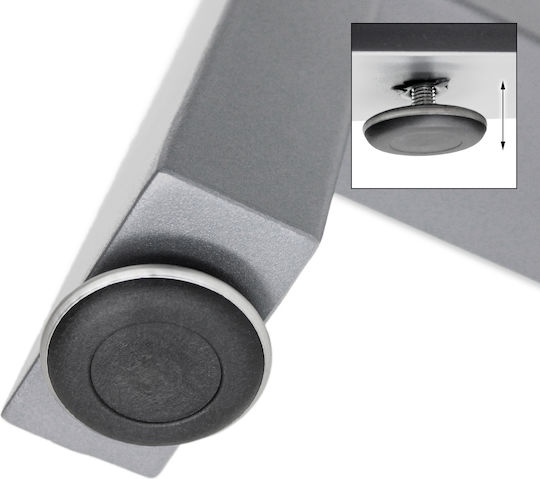ECD Germany Metallic Furniture Leg 2 Pieces Suitable for Table / Coffee Table / Office 70x72cm Gray