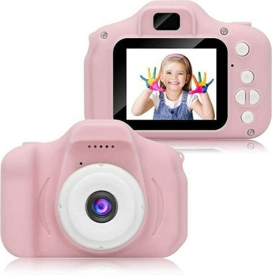 Children Mini Camera Compact Φωτογραφική Μηχανή 3MP με Οθόνη 2" Ροζ