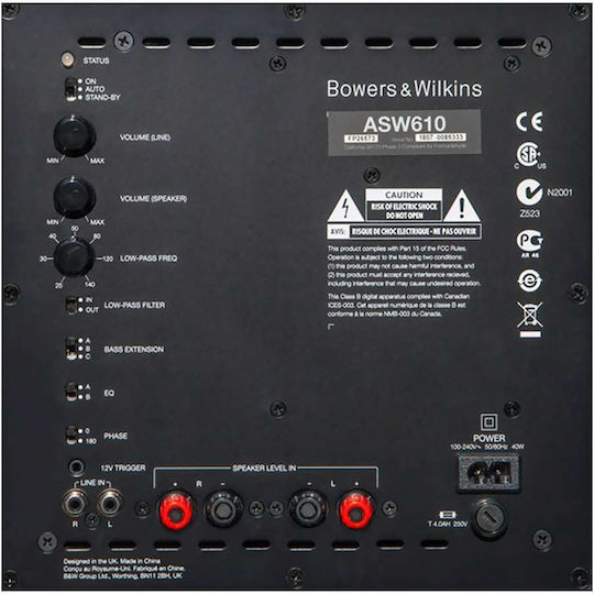 Bowers & Wilkins ASW 610 Αυτοενισχυόμενο Subwoofer με Ηχείο 10" 200W Λευκό
