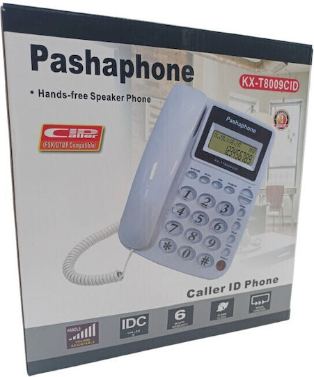 KX-T8009 Corded Phone Office for Elderly White KX-T8009