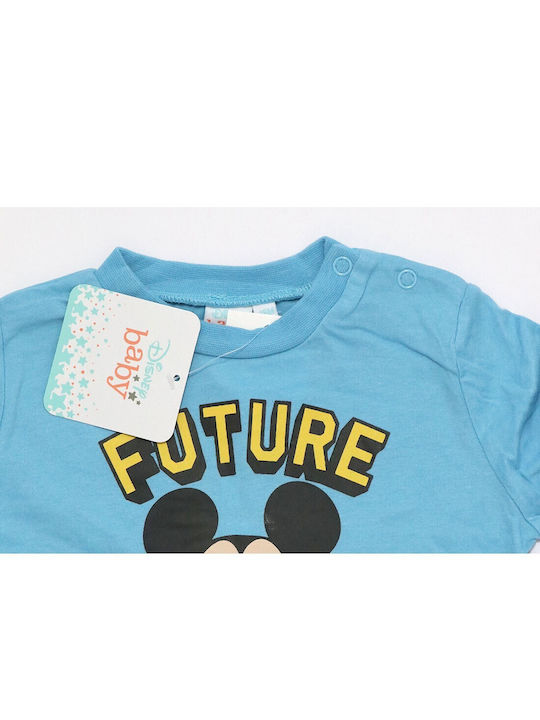 Disney Kids Blouse Long Sleeve Light Blue Mickey