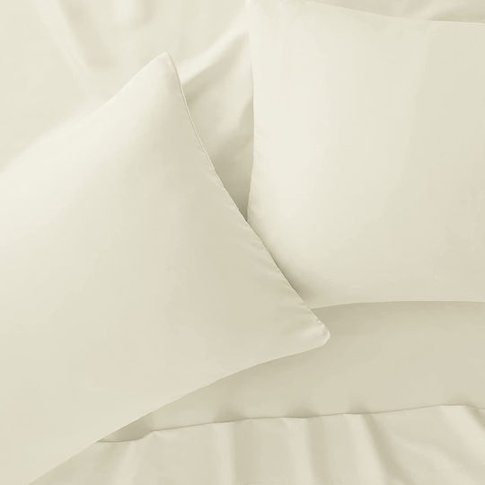 Olia Home Bettwäsche-Set Überdoppel 220x240cm. Beige 4Stück