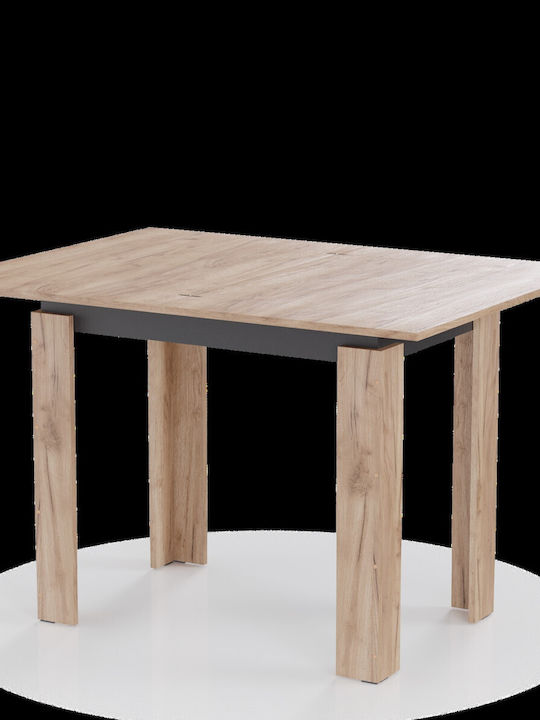 Family Table Kitchen Extendable Wooden Gold Oak-carbon black 90x60x77cm