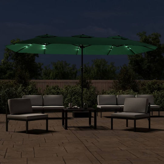 Umbrelă Rotundă Metalică Verde Φ4.49xÎ2.45m