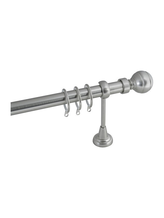 Frans Ausziehbar Metallisch Vorhangstange A3 Einfach Φ25mm 140-250cm Nickel Matt Α3/01