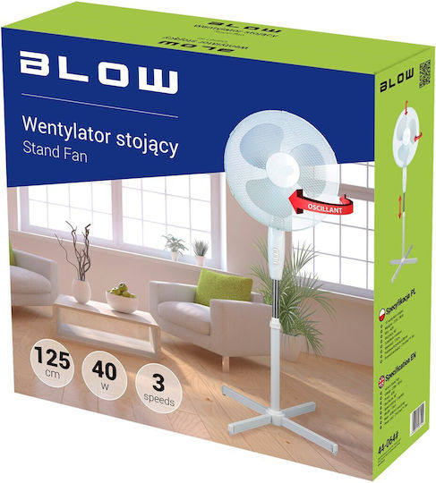 Blow Ventilator Sockel 55W Lüfterdurchmesser 40cm Weißer