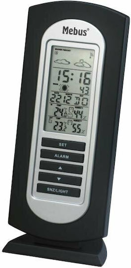 Mebus 40222 Wireless Digital Weather Station Tabletop Black