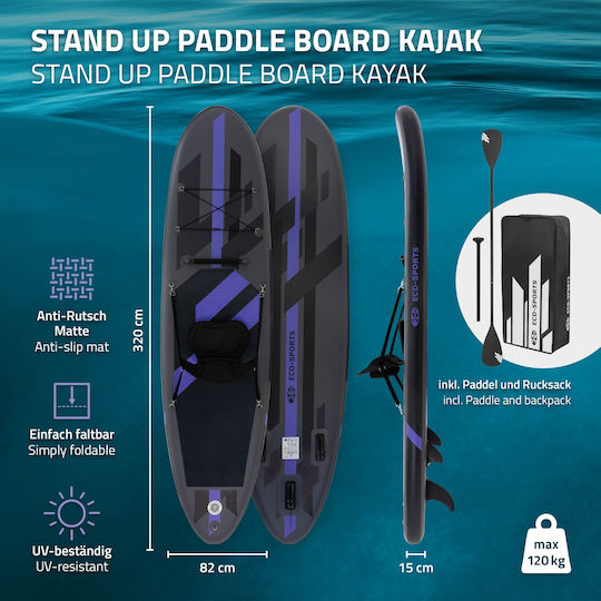 EDC Inflatable SUP Board with Length 3.2m Black