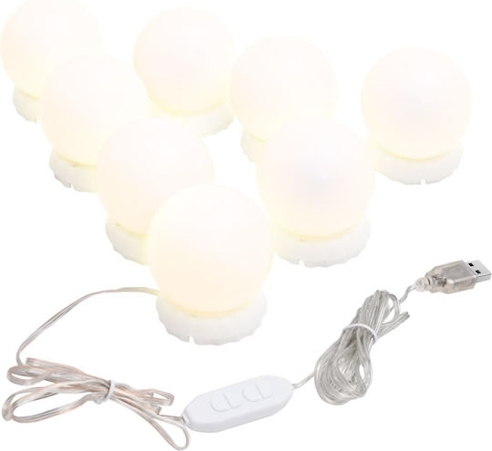 vidaXL Като Огледало за Стена с LED Осветление 30x60см 1бр