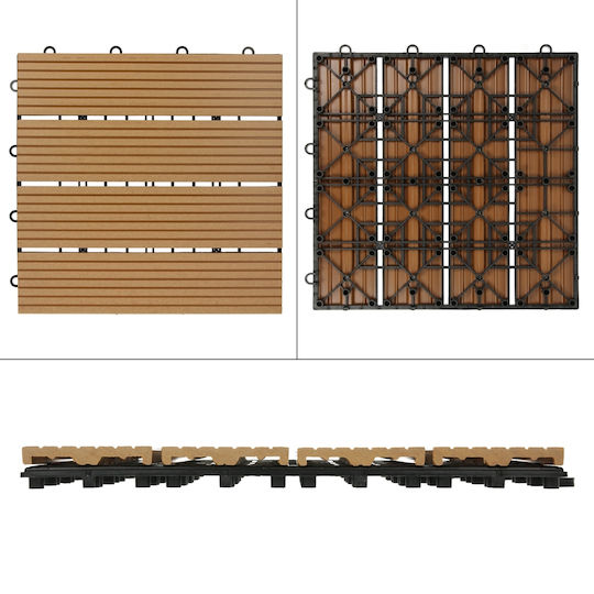 ECD Germany WPC Garden Decking Board 30x30cm 11pcs