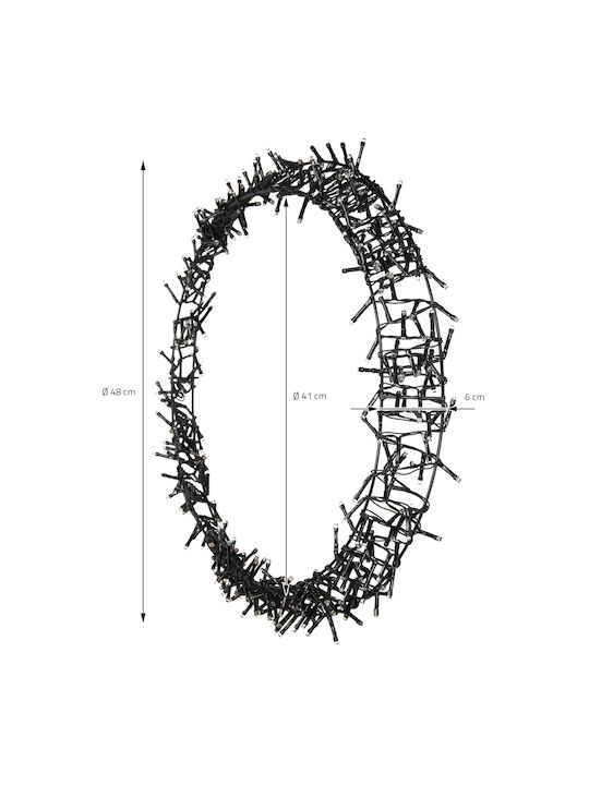 ECD Germany Christmas Lighted Decorative Wreath Electric Powered 48cm