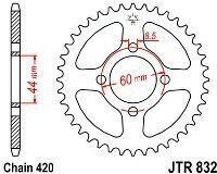 JT Sprockets Γρανάζι Πίσω για BMW R 50 για Yamaha DT 50