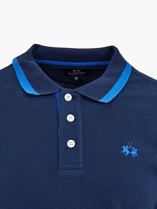 La Martina Herren Langarmshirt Polo Marineblau