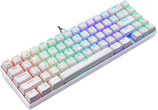 Motospeed CK67 Gaming Mechanische Tastatur 65% mit Kailh Rot Schaltern und RGB-Beleuchtung (Englisch US) Weiß