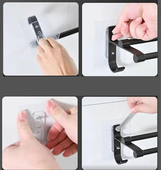 Schiene Badezimmer Doppel Wandmontage Schrauben Inox Schwarz