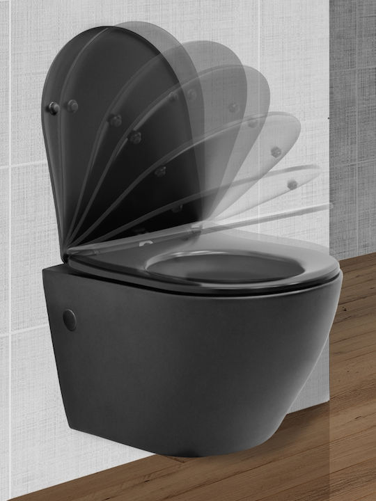 ECD Germany Rimless Wall-Mounted Toilet Black