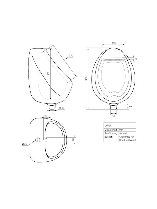 ECD Germany Urinal White