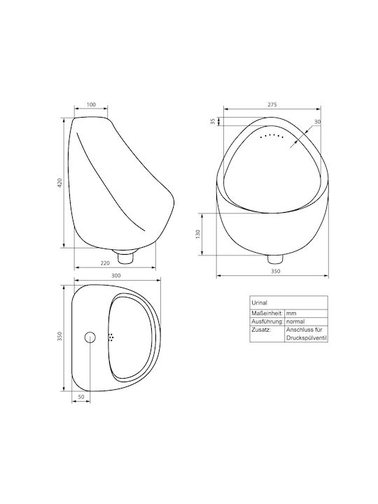 ECD Germany Urinal White