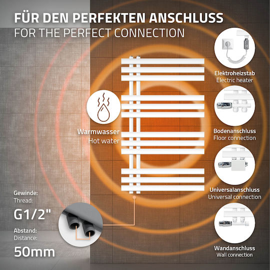ECD Germany Electric Towel Rail 600W 100x60cm White