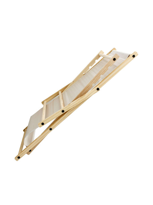 Sezlonguri Lemn cu Bej Material 2buc 117x52x10cm