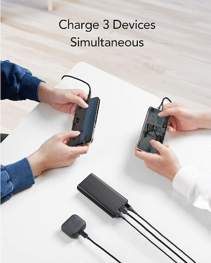 Vrurc ACE100 Power Bank 10000mAh 20W με 2 Θύρες USB-A και Θύρα USB-C Power Delivery / Quick Charge 3.0 Μαύρο