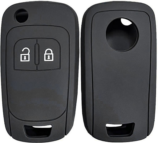 Silicone Car Key Cover Case with 2 Buttons for Opel Black