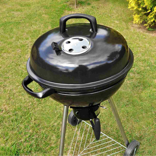 Master Grill & Party Ανοξείδωτη Φορητή Ψησταριά Κάρβουνου με Καπάκι 46x46εκ.