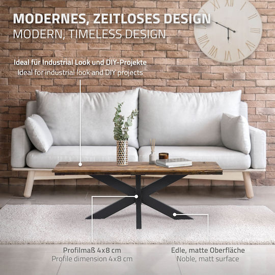 ML-Design Βάση Τραπεζιού Μεταλλική Μαύρη 98x58x43cm