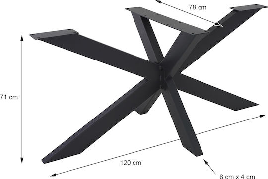 ML-Design Tischständer aus Metall in Schwarz Farbe 78x71x120cm