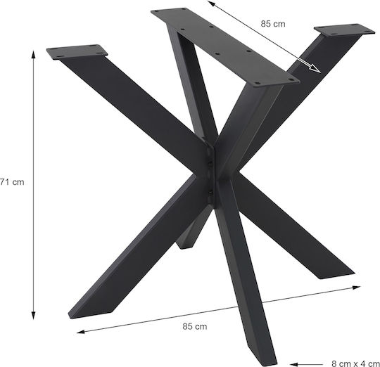 ML-Design Tischständer aus Metall in Schwarz Farbe 85x71x85cm