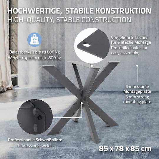 ML-Design Tischständer aus Metall in Gray Farbe 85x71x85cm