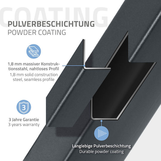 ML-Design Tischständer aus Metall in Gray Farbe 85x71x85cm
