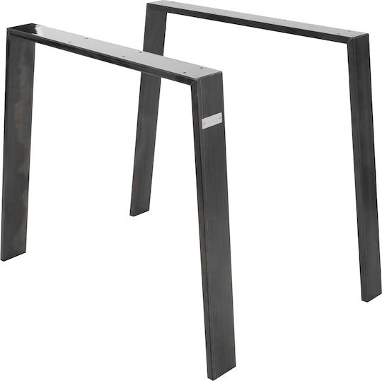 ML-Design Picior Metalic pentru Mobilă 2 Bucăți Potrivit pentru Masă / Măsuță 90x72cm Negru