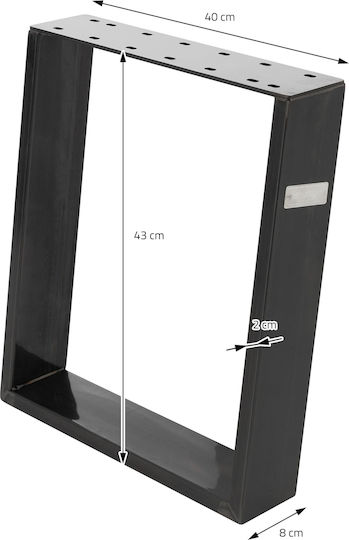 ML-Design Wooden Furniture Leg 2 Pieces Suitable for Table / Coffee Table 40x43cm Black