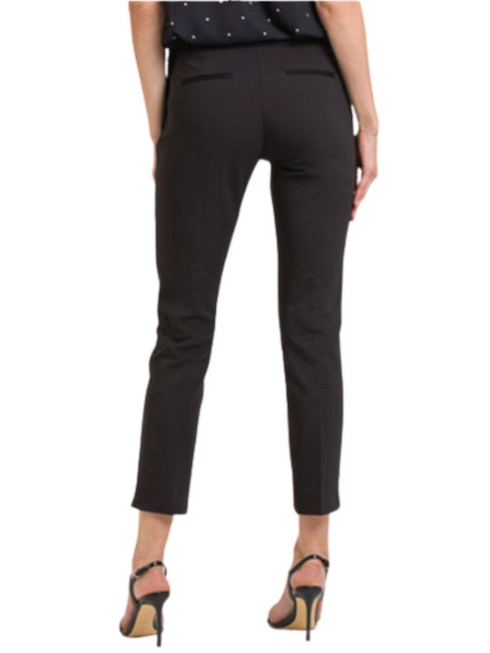 Naf Naf Women's Fabric Capri Trousers in Straight Line Black