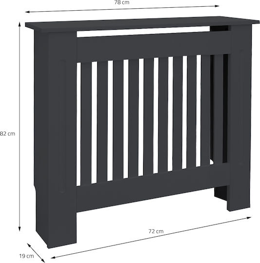 ML-Design Κάλυμμα Καλοριφέρ από MDF Γκρι 78x19x82cm