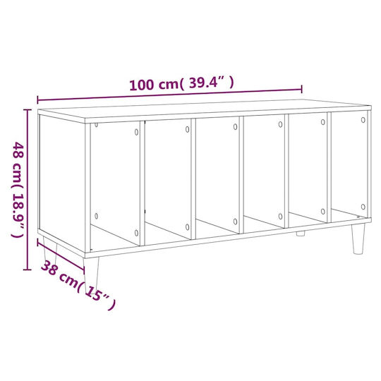 vidaXL Мебел за Hi-Fi Черен 38x100x48см