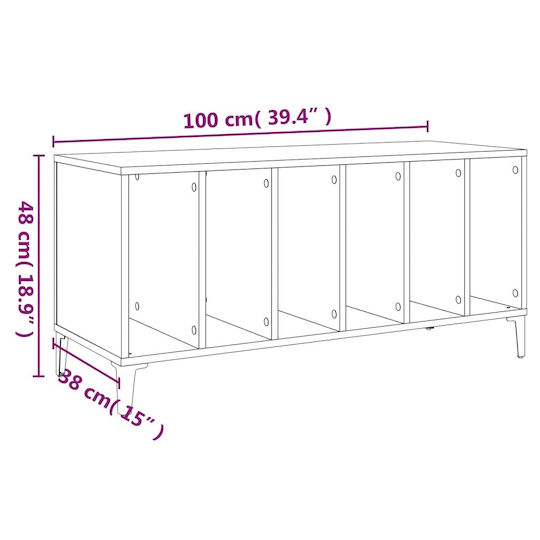 vidaXL Мебел за Hi-Fi Бял 38x100x48см