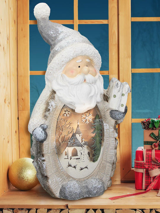 Illuminated Santa Claus Battery White 52x27x14cm