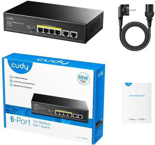 Cudy FS1006P v1 Unverwaltet L2 PoE+ Switch mit 6 Ports Ethernet