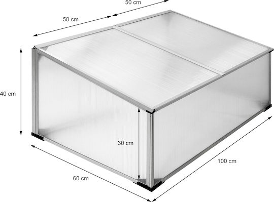 ECD Germany 390001926 Mini Seed Propagator with Aluminum Frame 1x0.6x0.4m