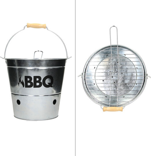 ECD Germany Inox Portabilă Grătar cu Cărbuni 25cmx25cm
