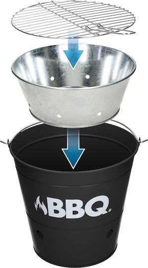 ECD Germany Inox Portabilă Grătar cu Cărbuni 25cmx25cm