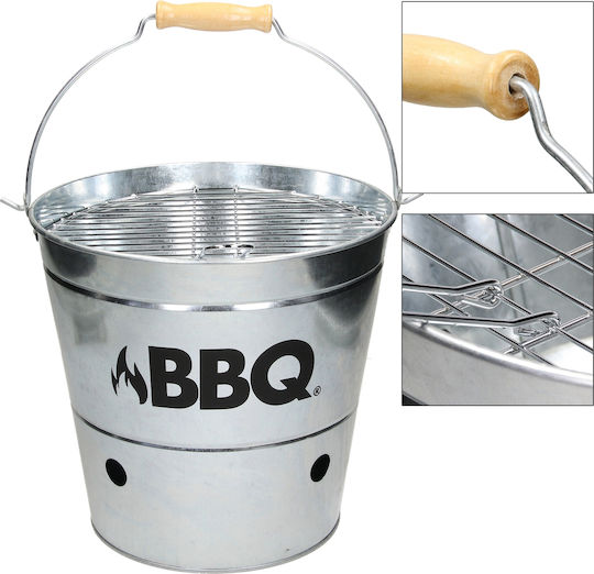 ECD Germany Inox Portabilă Grătar cu Cărbuni 25cmx25cm