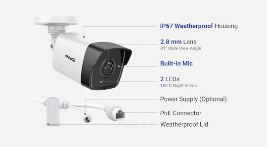 Annke Surveillance System SET 5MP 4 Cameras Wireless Cameras IP 5MP with Recorder NVR