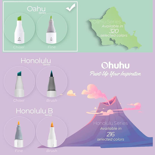 Ohuhu Honolulu Маркери за рисуване Комплект 40бр